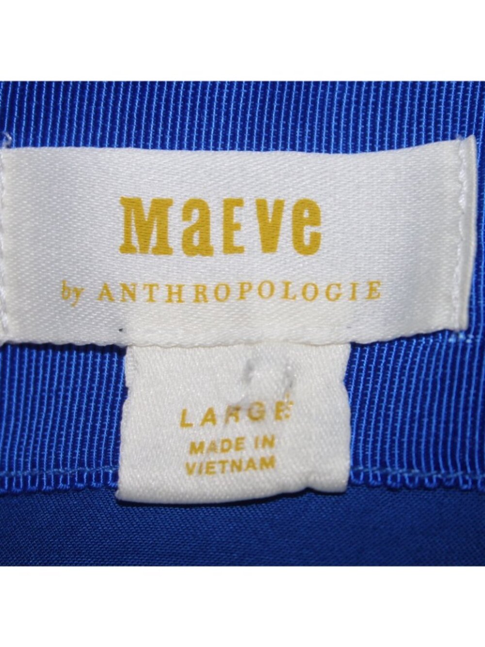 Maeve Dress Sz L Anthropology Royal Blue Open Back Collar 100% Viscose Dress - Picture 5 of 10